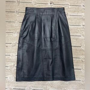 Wilson Suede&Leather Midi Pencil Skirt Black Size 10